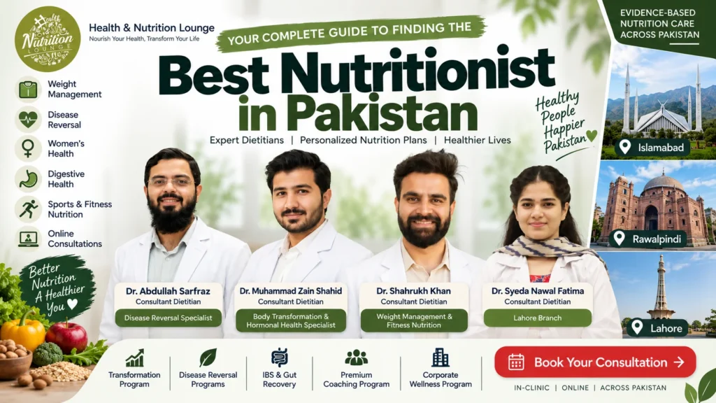 Best nutritionist in Pakistan with consultant dietitians in Islamabad Rawalpindi and Lahore