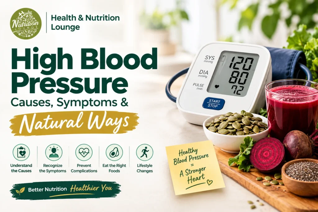 High blood pressure monitor with beetroot juice and pumpkin seeds for healthy blood pressure management.